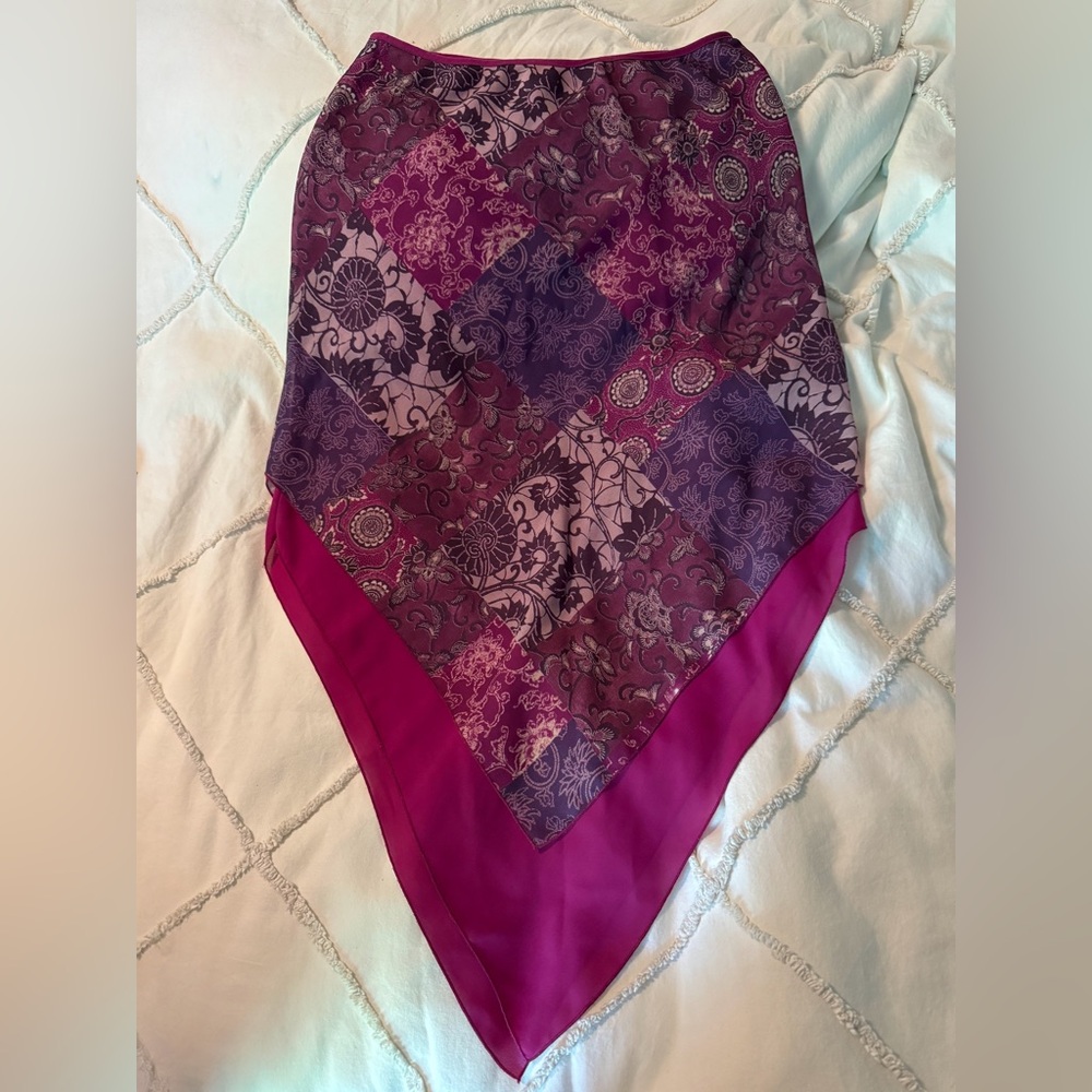 Purple and Pink Y2K vintage 90s handkerchief skirt